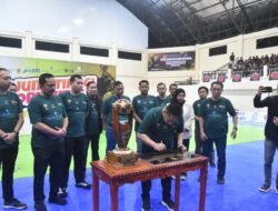 Dandim 1002/HST Hadiri Peresmian GOR Murakata dan Pembukaan Turnamen Futsal Ramadhan Cup Season 6
