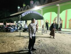 Pengamanan Sholat Tarawih Polsek Pematang Karau, Jemaah Aman dan Nyaman Beribadah.