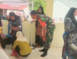 Babinsa Koramil 1009-04/Takisung Tinjau Pelaksanaan Posyandu Balita di Desa Telaga Langsat