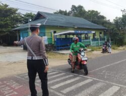 Satlantas Polres Murung Laksanakan Gatur Pagi Di Area Sekolah