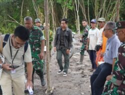 Danramil 07/Teluk Keramat Dampingi Kunjungan Irjenad Kementan RI Pengecekan Cetak Sawah Rakyat di Kecamatan Galing
