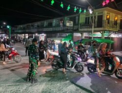 Anggota Jajaran Kodim 1208/Sambas Laksanakan Pengamanan Malam Takbiran