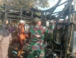 Empat Rumah Hangus, Aparat dan Relawan Lakukan Pembersihan Puing