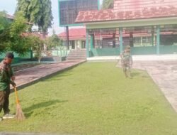 Ciptakan Lingkungan Asri, Kodim 1008/Tabalong Laksanakan Pembersihan Makodim