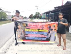 Piket Polsek kapuas tengah giat Rutin lakukan imbauan larangan  karhutla kepada masyarakat.