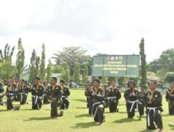 Prajurit Kodim 1002/HST dan Satuan Jajaran Ikuti Uji Kenaikan Sabuk PSM