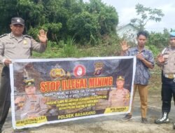 Cegah Penambangan Liar Personil Polsek Basarang Sosialisasi Stop Ilegal Mining
