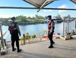 Sat Samapta Polres Sukamara Patroli Harkamtibmas di Pelabuhan Speed Boat