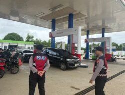 Satsamapta Polres Murung Raya Patroli Di SPBU Cegah Gangguan Kamtibmas