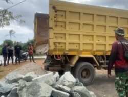 Material Terus Didatangkan Percepat Proses Pembangunan Jembatan Garuda Kodim 1009/Tla