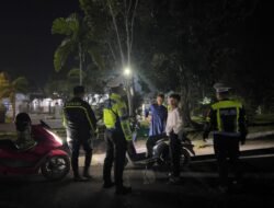 Patroli Malam Hari, Satlantas Polres Murung Raya dan Piket Fungsi Cegah Aksi Premanisme dan Balapan