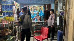 Cegah Gangguan Kamtibmas, Polsek Tewah Sisir Kawasan Pertokoan Dan Perbankan Hingga Larut Malam