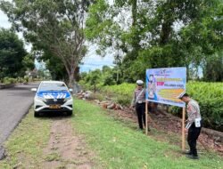 Satlantas Polres Seruyan Pasang Spanduk Himbauan, Tingkatkan Kesadaran Tertib Berlalu Lintas