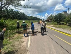 SATLANTAS POLRES SERUYAN CEK TITIK RAWAN KECELAKAAN DI JALAN JENDERAL SUDIRMAN KM 91