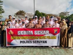 SERUYAN MASUK SEKOLAH (SERMA SEKAR), POLRES SERUYAN JADI PEMBINA UPACARA DI SMPN 2 KUALA PEMBUANG