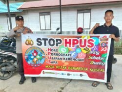 Tangkal Berita Bohong, Polsek Kapuas Barat Bentangkan Spanduk Himbauan “Hapus Hoaks”