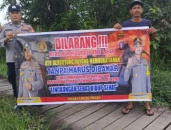 Personil Polsek kapuas tengah Rutin lakukan imbauan larangan  karhutla kepada masyarakat.