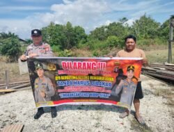 Piket Polsek kapuas tengah Rutin lakukan imbauan larangan  karhutla kepada masyarakat.