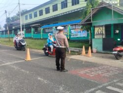 Satlantas Gatur Pagi Di Lingkungan Sekolah Ciptakan Kamselticarlantas Yang Aman dan Kondusif Di Kota Puruk Cahu