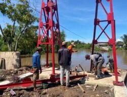 Beton Mencapai Kekuatan Maksimal, Pemasangan Menara Pylon Jembatan Garuda Dimulai