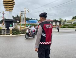 Pagi Hari, Samapta Polres Murung Raya Giatkan Gatur Rutin Di Jalan Raya