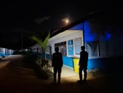 Satsamapta Polres Bartim Patroli Dini Hari, Jaga Keamanan Lingkungan SMPN 3 Tamiang Layang