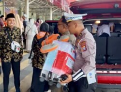 Lancar dan Kondusif, Satlantas Polres Kotim Kawal Keberangkatan Jemaah Haji di Bandara H. Asan Sampit