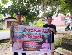 Jaga Udara Tetap Sehat, Personel Polsek Rungan Edukasi Warga tentang Dampak Buruk Karhutla