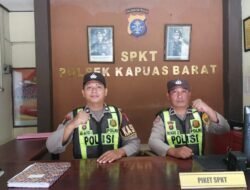Pastikan Keamanan Wilayah, Personel Polsek Kapuas Barat Laksanakan Penjagaan Mako Rutin