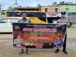 Sambangi Fasilitas Publik, Personel Polsek Manuhing Ingatkan Warga Tak Bakar Lahan
