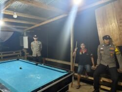 Polsek Awang Laksanakan Patroli Tempat Biliard untuk Jaga Kamtibmas
