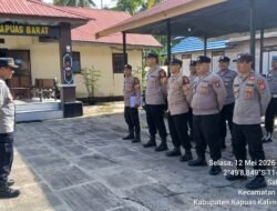 Tingkatkan Kedisiplinan Personel, Polsek Kapuas Barat Gelar Apel Pagi Dipimpin Wakapolsek