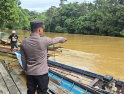 Wujud Kesiapsiagaan Polri, Polsek Rungan Monitoring Intensif Titik Rawan Banjir di Rungan