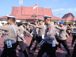POLRES SERUYAN GELAR LATIHAN PENINGKATAN KEMAMPUAN (LATKATPUAN) BARIS BERBARIS, TINGKATKAN DISIPLIN DAN SOLIDITAS PERSONEL