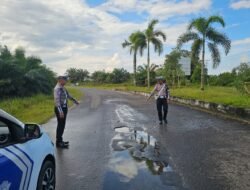 Sat Lantas Polres Sukamara Pantau Titik Blackspot Lewat Patroli Preventif Pagi