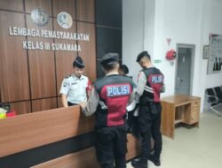 Sat Samapta Polres Sukamara Dukung Penguatan Kamtibmas Institusi Lapas Kelas III