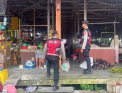 Sterilisasi Ruang Publik, Sat Samapta Polres Sukamara Patroli Pagi ke Area Pasar Saik Sukamara