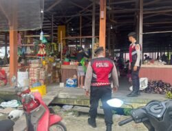 Sat Samapta Polres Sukamara Bentengi Lapak Pangan Lewat Patroli Pagi ke Area Pasar Saik Sukamara