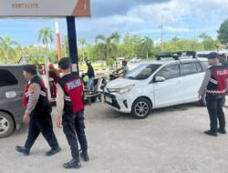 Sat Samapta Polres Sukamara Pantau Sirkulasi Transaksi Energi Lewat Patroli Pagi ke Area SPBU Sukamara