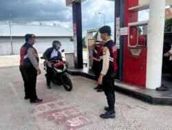 Sat Samapta Polres Sukamara Jaga Keteraturan Jalur Melalui Patroli Pagi ke Area SPBU Sukamara