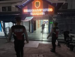 Jaga Area Kompleks Pasar Saat Sepi, Sat Samapta Polres Sukamara Patroli Malam ke Pasar Inpres Sukamara