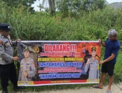Anggota Polsek kapuas tengah Rutin lakukan imbauan larangan  karhutla kepada masyarakat.