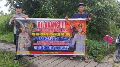Giat Polsek kapuas tengah Rutin lakukan imbauan larangan  karhutla kepada masyarakat.