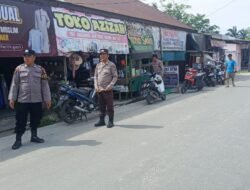 Personil polsek lakukan Patroli ke pasar harian Pujon desa Pujon.