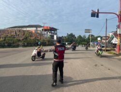 Sambut Pagi Hari, Samapta Polres Murung Raya Giatkan Gatur Rutin Di Jalan Raya