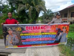 Personil Polsek kapuas tengah Rutin lakukan imbauan larangan  karhutla kepada masyarakat.