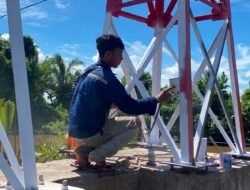 Kibarkan Semangat Kebangsaan, Menara Pilon Jembatan Garuda Tampil Gagah Berbalut Merah Putih
