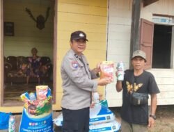Dukung Ketahanan Pangan, Bhabinkamtibmas Pospol Uut Murung Salurkan Bantuan Pupuk dan Bibit Jagung Ke Warga Tumbang Olong II