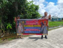 Personil Polsek kapuas tengah Rutin lakukan imbauan larangan  karhutla kepada masyarakat.