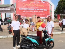 Meriakan Hari Bhayangkara ke-80, Polres Murung Raya Gelar Jalan Santai Banyak Hadiah Doorprize